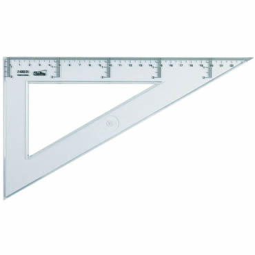cartabón 25 cm plastico cristal
