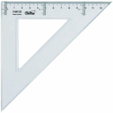 escuadra transparente 25 cm