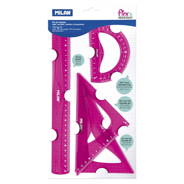 juego de reglas milan flexible color rosa